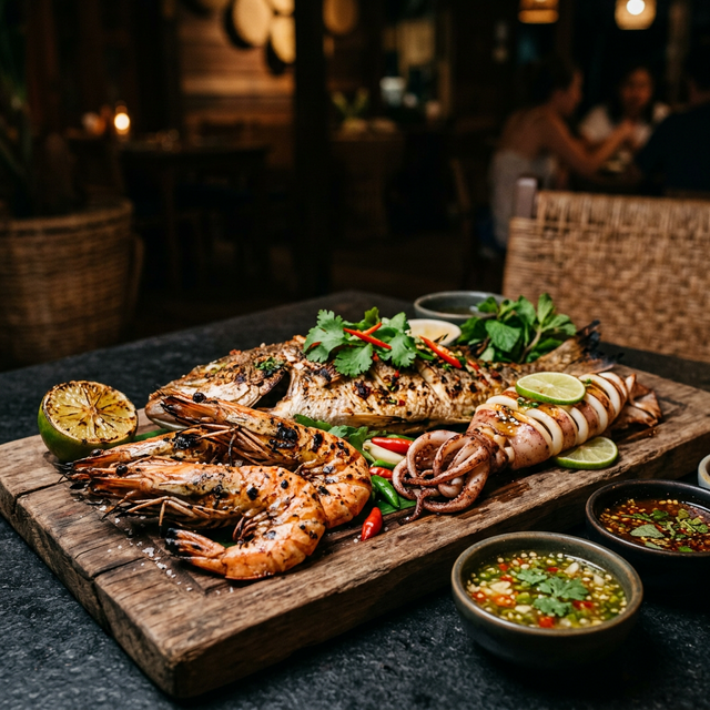 Dried rice porridge with stir-fried shrimp