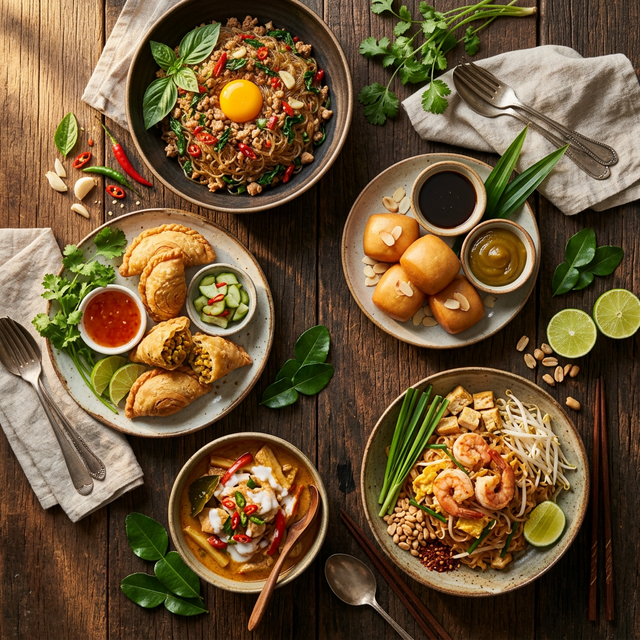 Baan Sapaitai southern Thai food spread